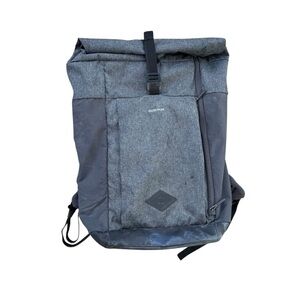 Quechua Men's Gray and Dark Gray Black Roll-Top Hiking Daypack Backpack